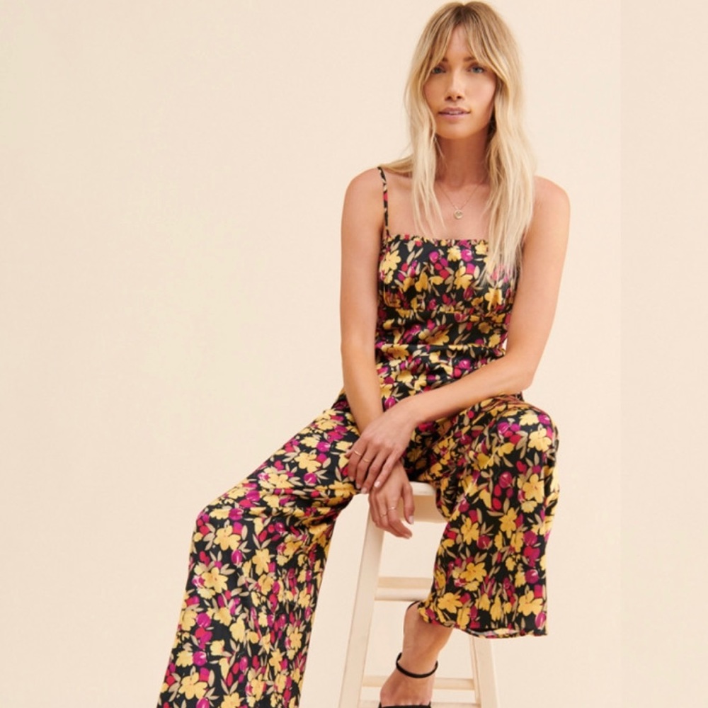 East Order Wide Leg Floral Jumpsuit